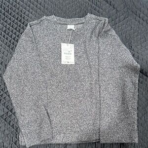Zara Heathered Charcoal Knit Sweater